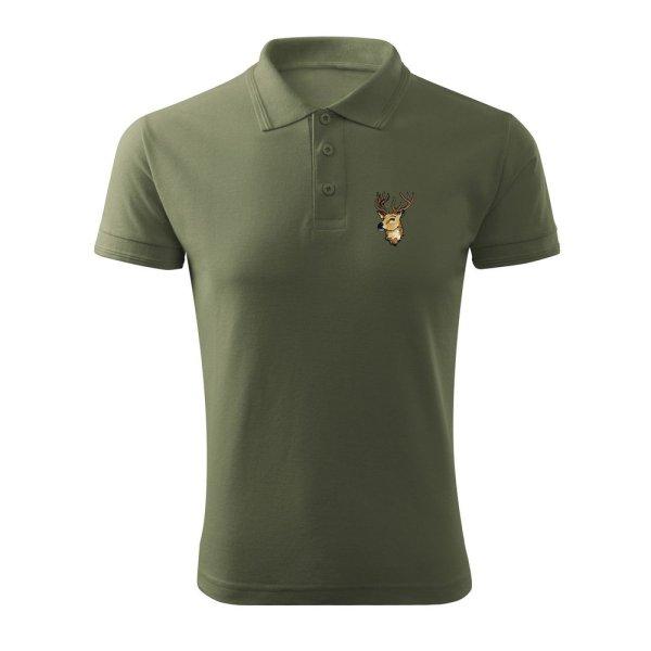 Bontis Pólóing szarvas hímzéssel - Khaki | 3XL