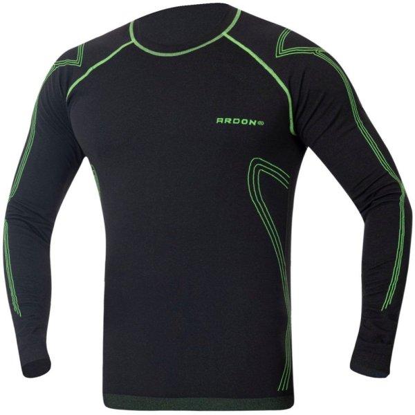 Ardon Férfi funkcionális, hosszú ujjú póló LYTANIX - Fekete / zöld | 2XL