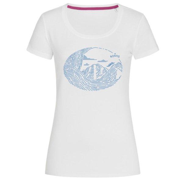 Bontis Női póló MOUNTAINS - Fehér / kék | 2XL
