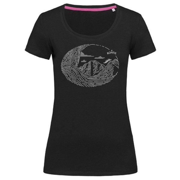 Bontis Női póló MOUNTAINS - Fekete / fehér | 2XL