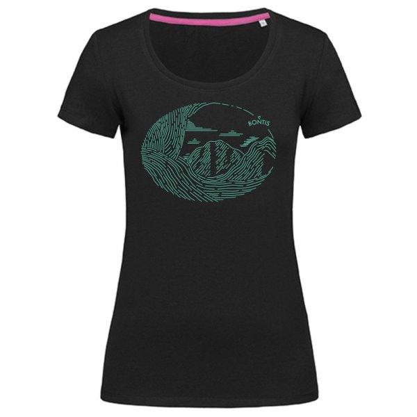 Bontis Női póló MOUNTAINS - Fekete / zöld | 2XL