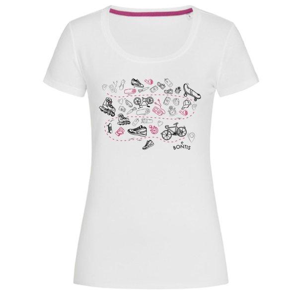 Bontis Női póló SPORT - Fehér / rózsaszín | 2XL