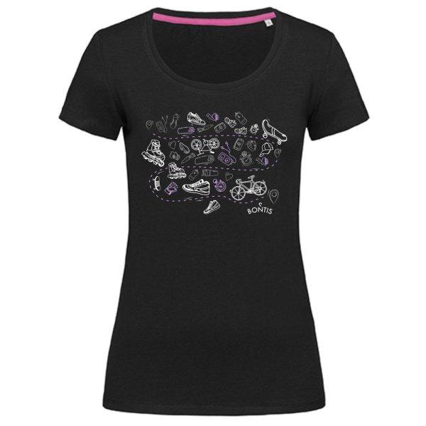 Bontis Női póló SPORT - Fekete / lila | 2XL