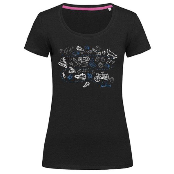 Bontis Női póló SPORT - Fekete / kék | 2XL