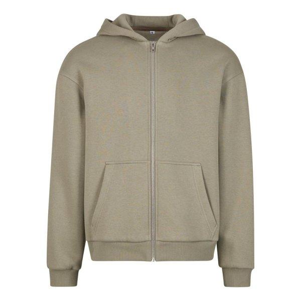 Build Your Brand Puha férfi cipzáros kapucnis pulóver Fluffy - Világos olív
| 3XL