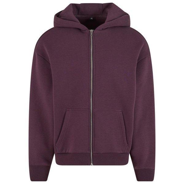 Build Your Brand Puha férfi cipzáros kapucnis pulóver Fluffy - Szilvaszínű
| 4XL