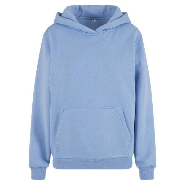 Build Your Brand Puha női kapucnis pulóver Fluffy - Világoskék | 4XL