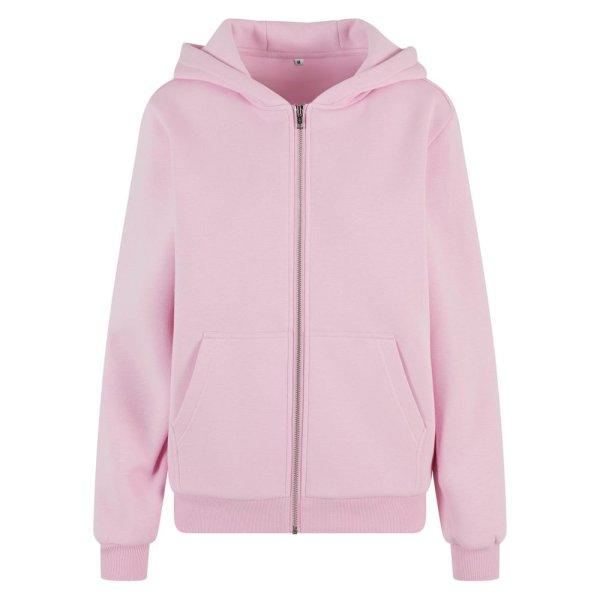 Build Your Brand Puha női cipzáras kapucnis pulóver Fluffy - Enyhén
rózsaszín | 4XL