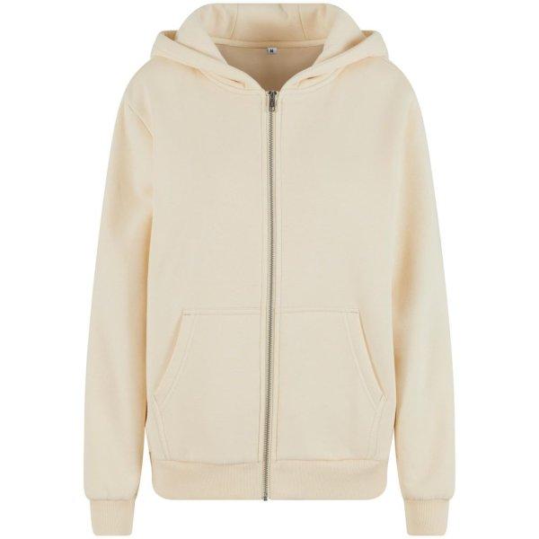 Build Your Brand Puha női cipzáras kapucnis pulóver Fluffy - Világos
homokszínű | 2XL