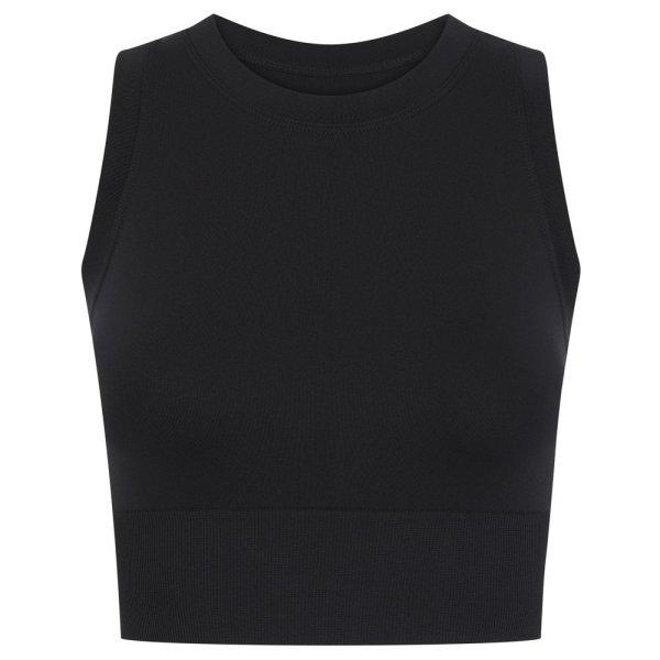 Tombo Női sportos crop top - Fekete | XL/2XL