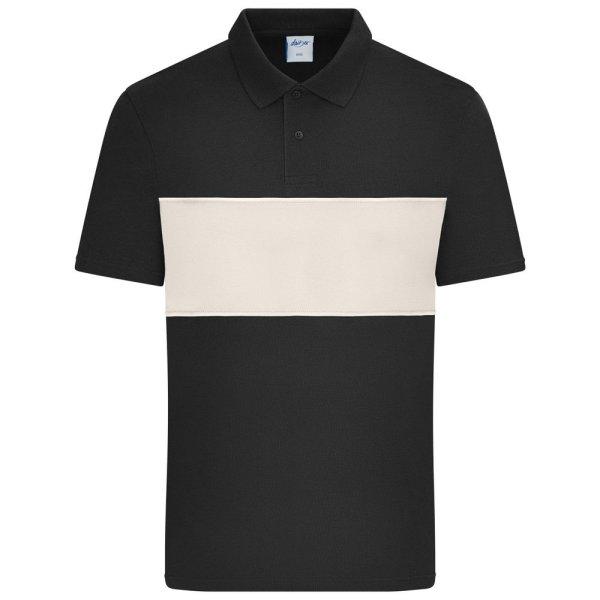 James & Nicholson (Daiber) Kontrasztcsíkos galléros póló 8050 - Fekete /
homokkő | 3XL