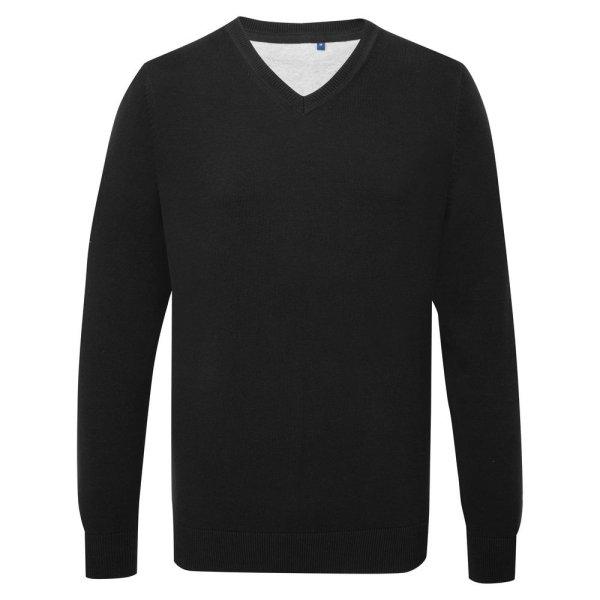 Asquith & Fox Férfi V-nyakú pulóver - Fekete | 2XL
