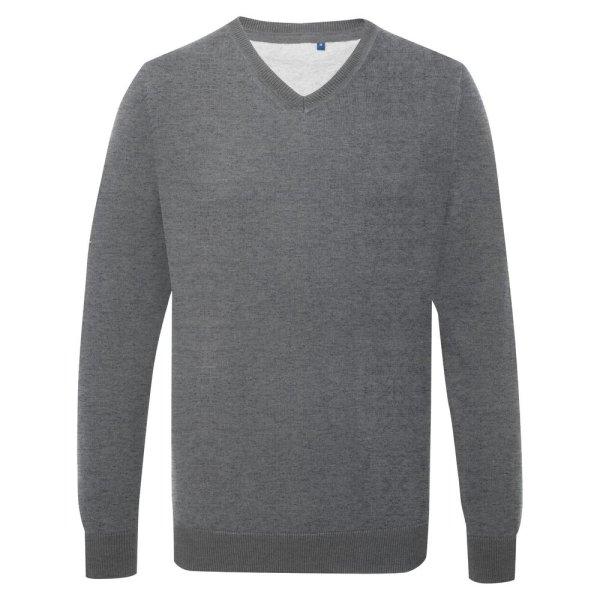 Asquith & Fox Férfi V-nyakú pulóver - Szénfekete | 2XL