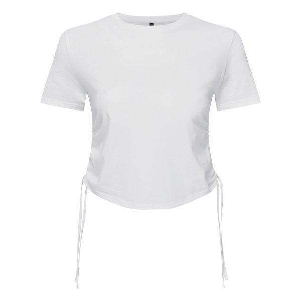 TriDri® Női crop top húzott oldalsó részletekkel - Fehér | 2XS