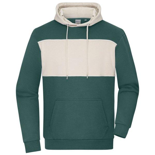 James & Nicholson (Daiber) Kapucnis pulóver kontrasztcsíkkal 8051 - Füstzöld
/ homokkő | 3XL