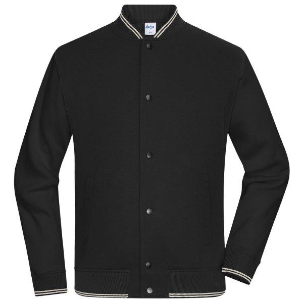 James & Nicholson (Daiber) Kétszínű College pulóver - Fekete / fekete | 2XL