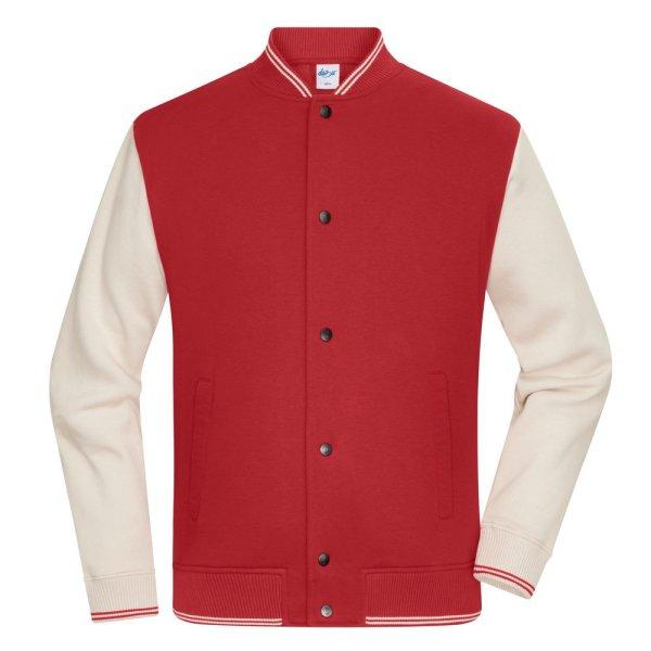 James & Nicholson (Daiber) Kétszínű College pulóver - Karmazsinvörös /
homokkő | 2XL