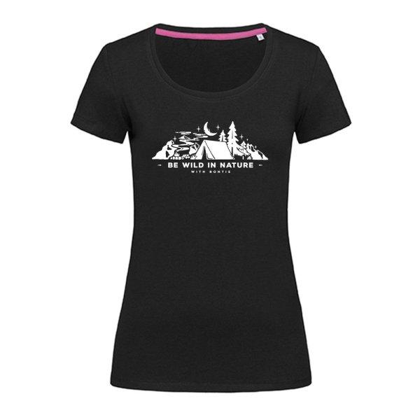 Bontis Női póló BE WILD IN NATURE - Fekete | 2XL