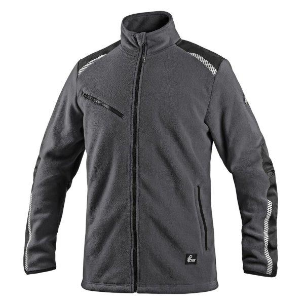 Canis (CXS) Férfi polár pulóver CXS 4ENVI SOLIS - Szürke / fekete | 5XL