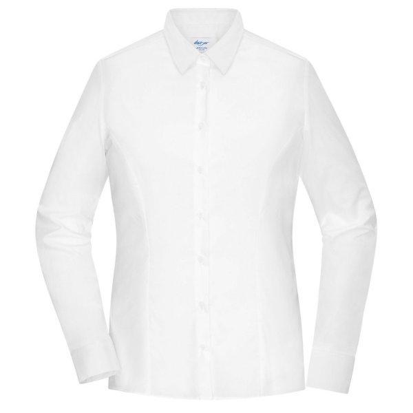 James & Nicholson (Daiber) Hosszú ujjú női ing JN1371 - Fehér | 2XL