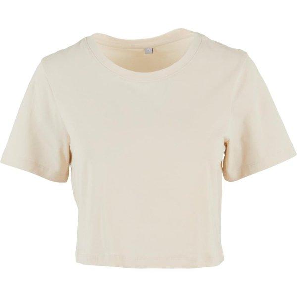 Build Your Brand Rövid ujjú női crop top póló - Világos homokszínű | 3XL