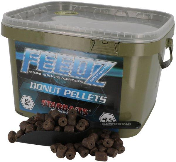 Starbaits Feedz Donuts Pellets furattal 15mm 4,5kg vödörrel, lapáttal (64128)