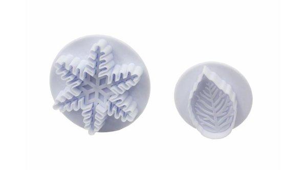 2 részes Zenker hópehely és rózsa levél alakú fondant kiszúró