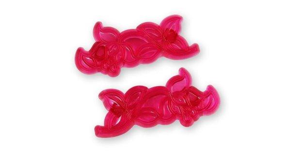 Rózsabimbó levéllel fondant kiszúró