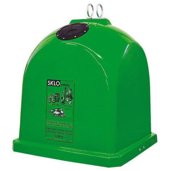 1100 L műanyag üvegszővetes üveg szelektívgyűjtő konténer 1000x1000x1240
mm (zöld)