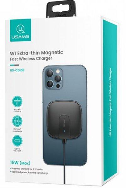 Usams W1 Extra-thin Magnetic Fast Wireless Charger Black