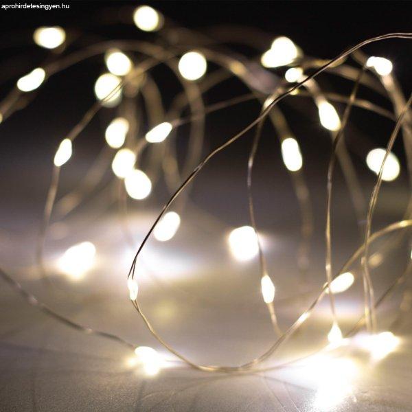 Home SML100WW micro LED fényfüzér, 5 méter, napelemes, kül- és beltéri
kivitel, 100 db melegfehér micro LED