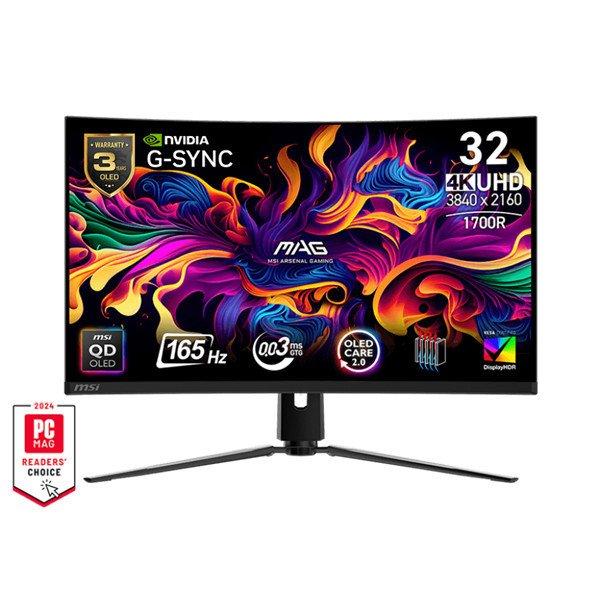 MSI Monitor GAMING MAG 321CUP QD-OLED Ívelt 31,5" UHD 3840x2160, 1700R,
165Hz, 0,03ms, 2x HDMI, DP, USB-C