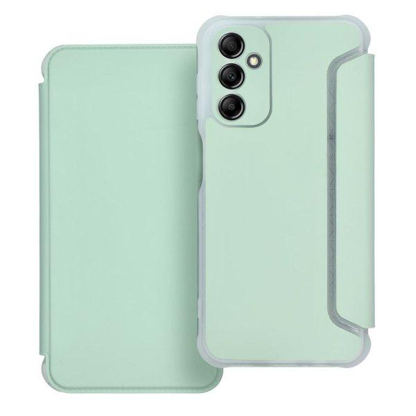 Samsung Galaxy A14 4G/5G telefon tok, könyvtok, oldalra nyíló tok,
mágnesesen záródó, zöld, SM-A145, SM-A146, Forcell Piano