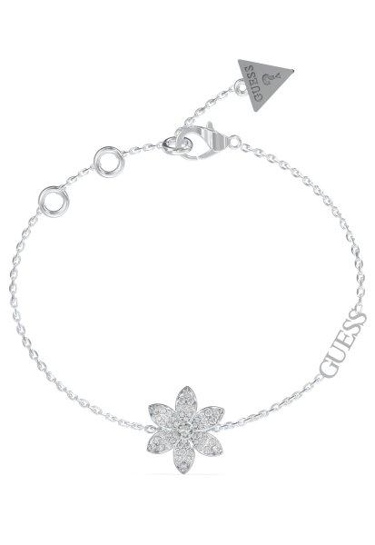 Guess Gyönyörű acél karkötő virággal White Lotus JUBB04144JWRH 18,5 cm