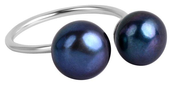 JwL Luxury Pearls Ezüst gyűrű kék dupla gyönggyel JL0433