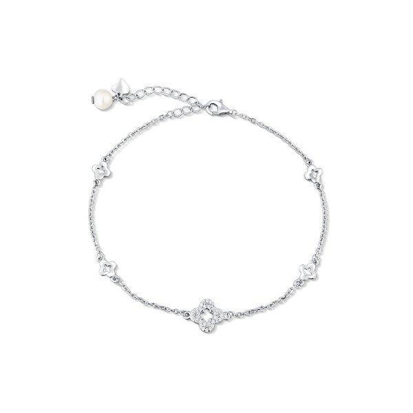 JwL Luxury Pearls Ezüst bokalánc négylevelű lóherével és édesvízi
gyönggyel JL0803