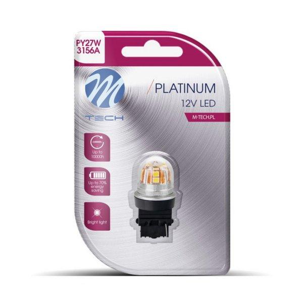 M-Tech, LB830Y01B, PY27W Led Izzó, Sárga, Canbus