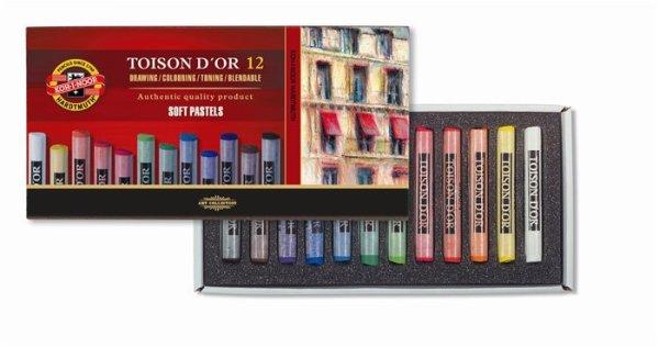 Porpasztell-kréta, puha, KOH-I-NOOR "Toison 8512/12", 12
különböző szín