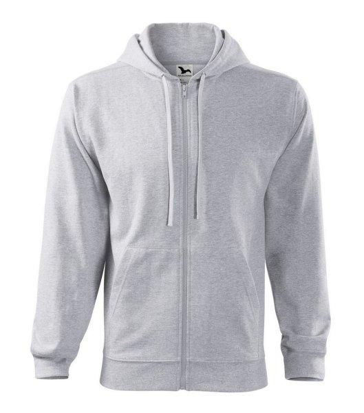 MALFINI Férfi felső Trendy Zipper - Világosszürke melírozott | 3XL