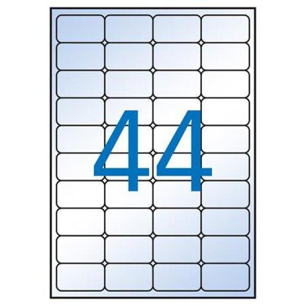 Etikett, 48,5x25,4 mm, poliészter, kerekített sarkú, APLI, átlátszó, 440
etikett/csomag
