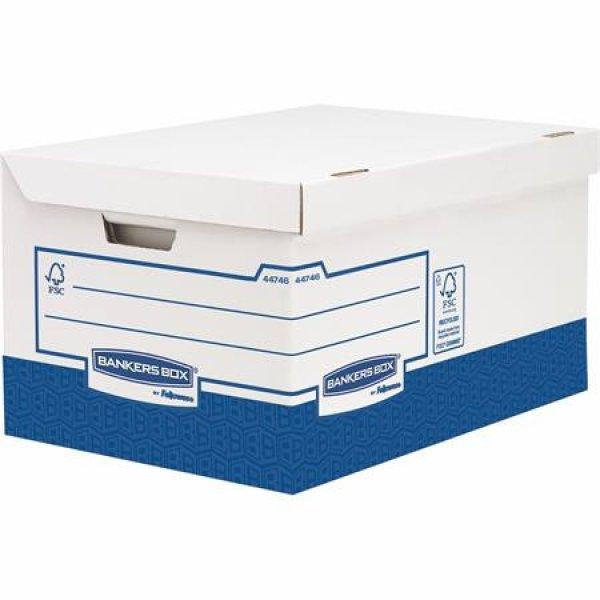 Archiválókonténer, karton, ultra erős, nagy, FELLOWES "Bankers Box
Basic", kék-fehér