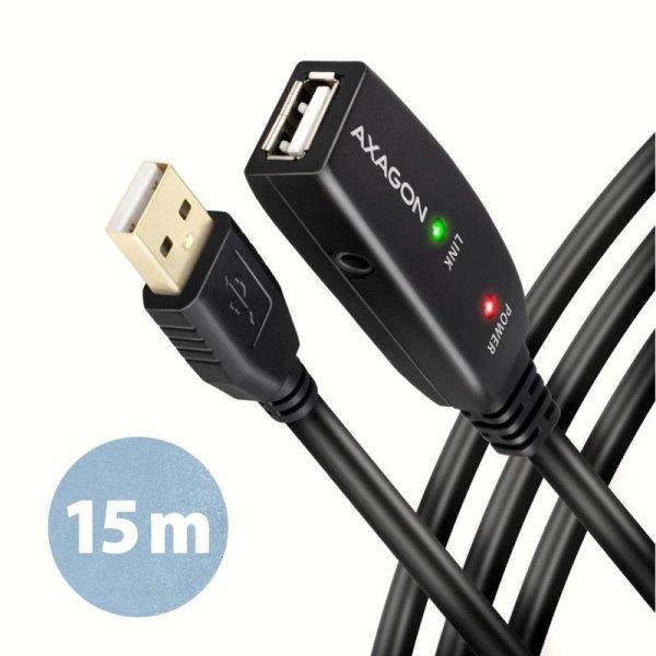 AXAGON ADR-215B, USB 2.0 A-M -> B-M aktív csatlakoztató / repeater kábel, 15m