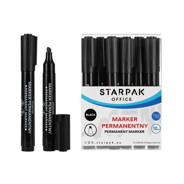 STARKPAK Office fekete permanens marker készlet – 12 db 559766