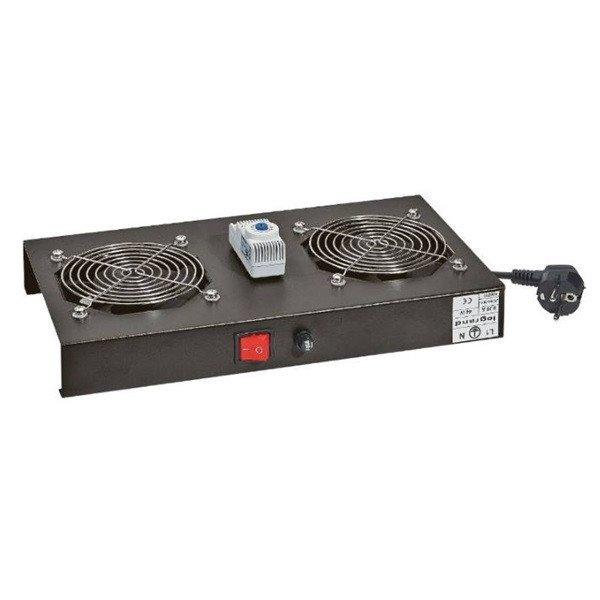 Legrand Rackszekrény ventilátor 19" - 2 ventilátor , termosztát,
160m3/óra, Fekete (Linkeo fali rackszekrényekhez)