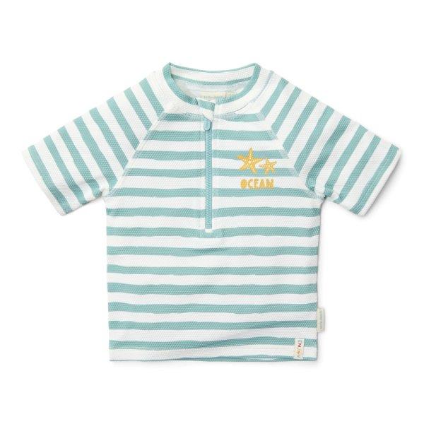 Little Dutch rövid ujjú úszó póló Stripes Surf Blue - 74/80