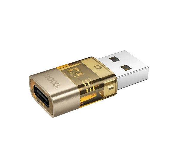 HOCO UA36C adapter (Type-C aljzat - USB, adatátvitel és töltés, OTG) ARANY