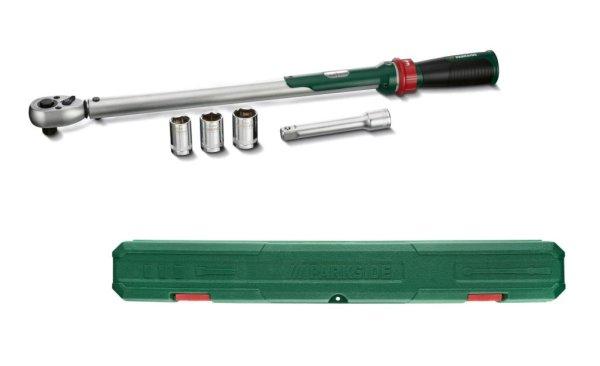ParkSide | Walter 55 cm XL CR-MO nyomatékkulcs készlet, 40 - 210Nm 1/2"
nyomaték kulcs + 3 dugókulcs (17 - 19 - 21 mm) kofferben (Drehmomentschlüssel
XL)