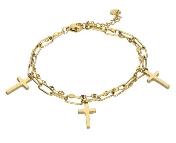 Marc Malone Aranyozott dupla karkötő Harley Gold Bracelet MCB23045G