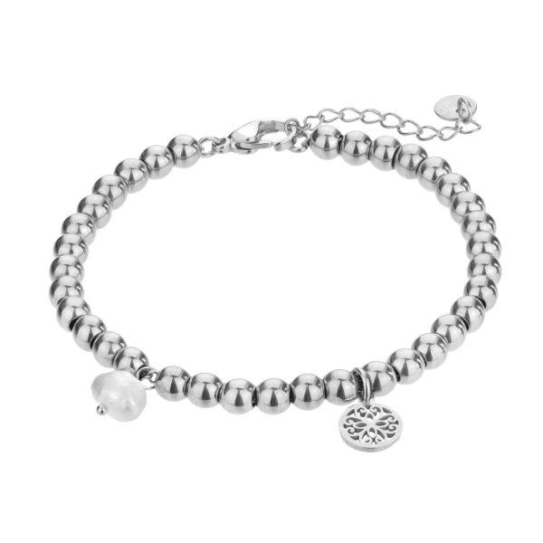 Marc Malone Acél gyöngy karkötő Layla Silver Bracelet MCB23015S