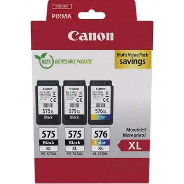 Canon PG-575XLx2 (2x15 ml) + CL-576XL (1x13 ml) + 50 lap GP501 10x15 fényes
fotópapír Multipack